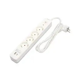 Base multiple con interruptor blanco 4tomas 1,5mt 4 usb+tipo c arteconfort