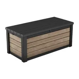 Arcon de resina imitacion madera walnut 454 l 70x145x60cm keter