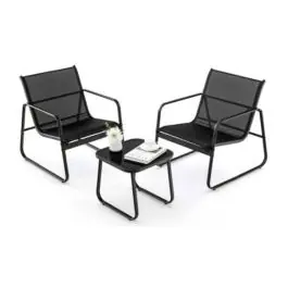 Sillon acero textilene 2 u + mesita palermo import