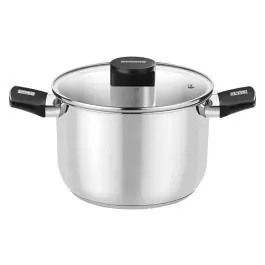 Olla con tapa cristal elite baquelita 24cm monix