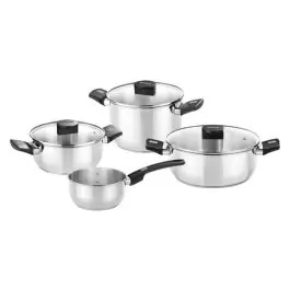 Bateria inox elite tapa cristal baquelita 4 piezas monix