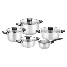 Bateria inox elite tapa cristal baquelita 5 piezas monix