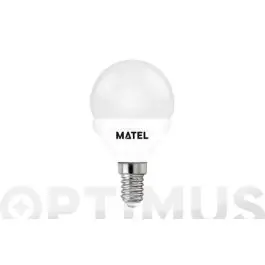 Bombilla esferica led e14 7w 650lm 2700k matel
