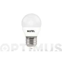 Bombilla esferica led e27 7w 650lm 2700k matel