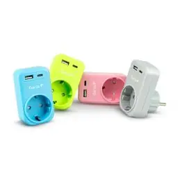 Adaptador schuko usb+usb-c pd20w color surtido garza