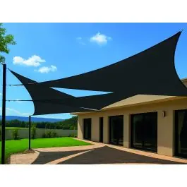 Toldo vela sombreo triangular polietileno 185gr 3,6x3,6x3,6m antracita natuur