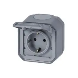 Base schuko superficie gris ip55 new plexo legrand
