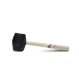 Maza de goma negra caras planas 250 gr rubi