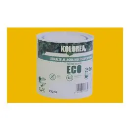 Esmalte al agua eco satinado 750 ml amarillo real kolorea