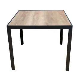 Mesa aluminio tablero dpc cuadrada 90x90 cm import