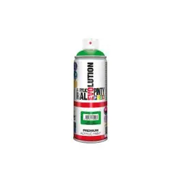 Pintura spray acrilica evolution brillo 520 cc ral 6018 verde amarillento pintyplus
