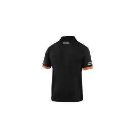 Polo tecnico 180 gr negro / naranja fluor talla m sparco