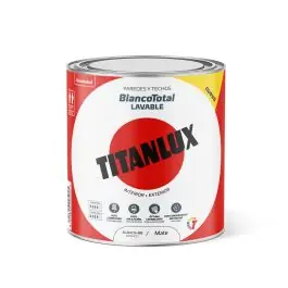 Pintura plastica interior exterior blanco total mate 750 ml blanco titanlux
