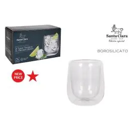 Vaso borosilicato doble set 2uds 10cl santa clara