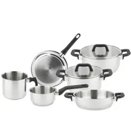 Bateria acero inox tapa cristal induccion magnific (6 piezas+2tapas) magefesa