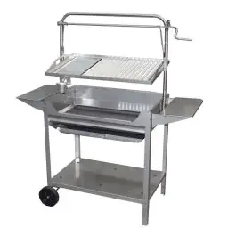 Barbacoa tocha parrilla plancha regulable inox 124x50x140cm alpis