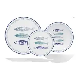 Vajilla 18pzs coupe porcelana sardinas h&h