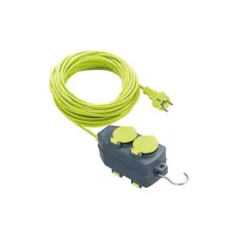 Prolongador 4 tomas 16a 15 mt verde luceco