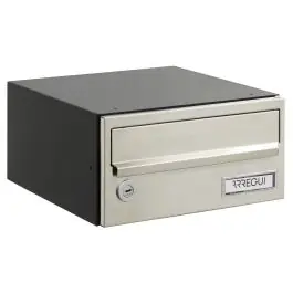 Buzon horizontal slim comunidad interior inox/antracita 12x24x25cm arregui