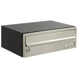 Buzon horizontal slim comunidad interior inox/antracita 12x34,5x25cm arregui
