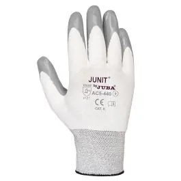 Guante nailon recubierto nitrilo estanco junit gris/blanco talla 9 juba