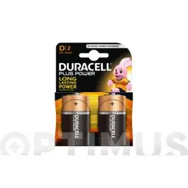 Pila alcalina plus power lr20-d bl2 duracell
