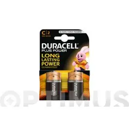 Pila alcalina plus power lr14-c bl2 duracell