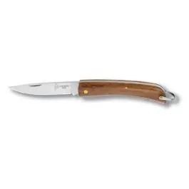Navaja campaña con muelle mango madera 8cm inox flores cortés