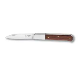 Navaja cabritera con muelle mango madera 9cm inox flores cortés