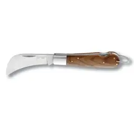Navaja vendimia con mango madera 8cm inox flores cortés