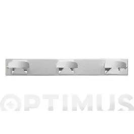 Colgador con tornillos 3 ganchos acero inoxidable cromado inofix