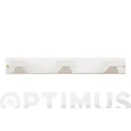 Colgador con tornillos 3 ganchos acero inoxidable blanco inofix