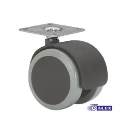 Rueda mueble auxiliar giratoria doble pletina50 kg 50 mm 42x42 mm bicolor alex - Ruedas alex