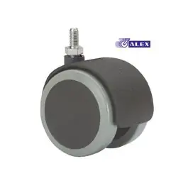 Rueda giratoria doble espiga roscada 50 kg 50 mm 8x15mm bicolor alex - Ruedas alex
