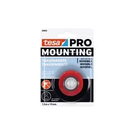Cinta doble cara mounting pro superficies lisas 1.5 m x 19 mm transparente tesa tape