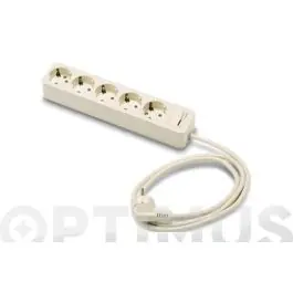 Base multipedia con interruptor 5 tomas bipolar 10-16a famatel
