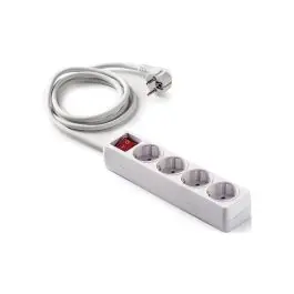 Base multiple eco con interruptor blanca 4 tomas 1,5 mt famatel
