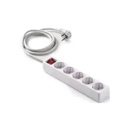 Base multiple eco con interruptor blanca 5 tomas 1,5 mt famatel