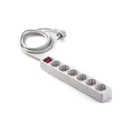 Base multiple eco con interruptor blanca 6 tomas 1,5 mt famatel