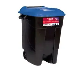 Contenedor bas. 100 lt c/rued tayg pl negro tapa azul tapa 4