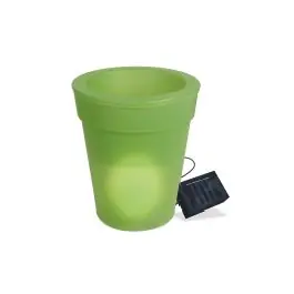 Maceta jard h19,5cm solar natuur pp ver led b/rec nt95413