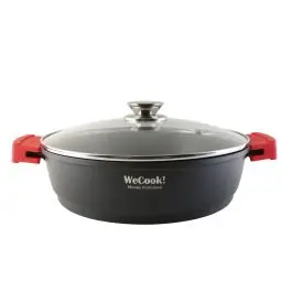Cacerola baja aluminio fundido ecostone 28 cm con tapa wecook