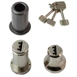 Cilindro pompa exterior-interior 52 mm, niquel, 3 llaves iseo