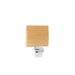 Colgador adhesivo inox/madera 51x45x24mm haya inofix