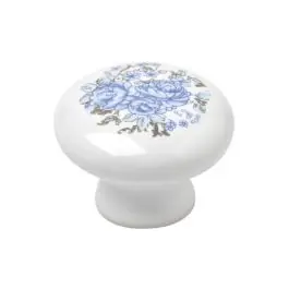 Pomo mueble porcelana azul 35x26mm rei