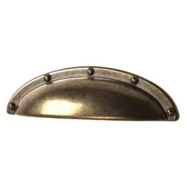 Tirador mueble zamak cuero concha 92x95x20mm rei