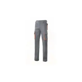 Pantalon poliester / algodon 200 gr total match gris / naranja talla 44 velilla