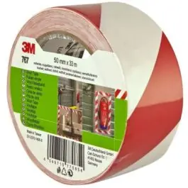 Cinta adh 50mmx 33mt señalizacion vinilo ro/bco 767 3m