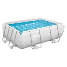 Piscina rectangular desmontable power steel 30.045 l depuradora cartucho tipo iv 732x366x132cm bestway