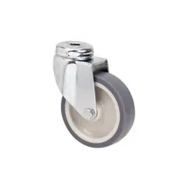 Rueda giratoria agujero pasante 60 kg 80 mm gris alex - Ruedas alex